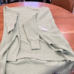 Free PEople Mint Green Ribbed Women's oversized Sweater
